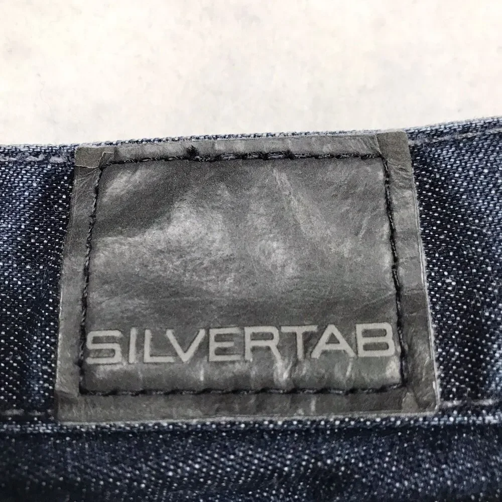 Y2K LEVIS SILVERTAB Boot Fit Jeans Men 36x30 Dark Distressed Made in Mexico '01